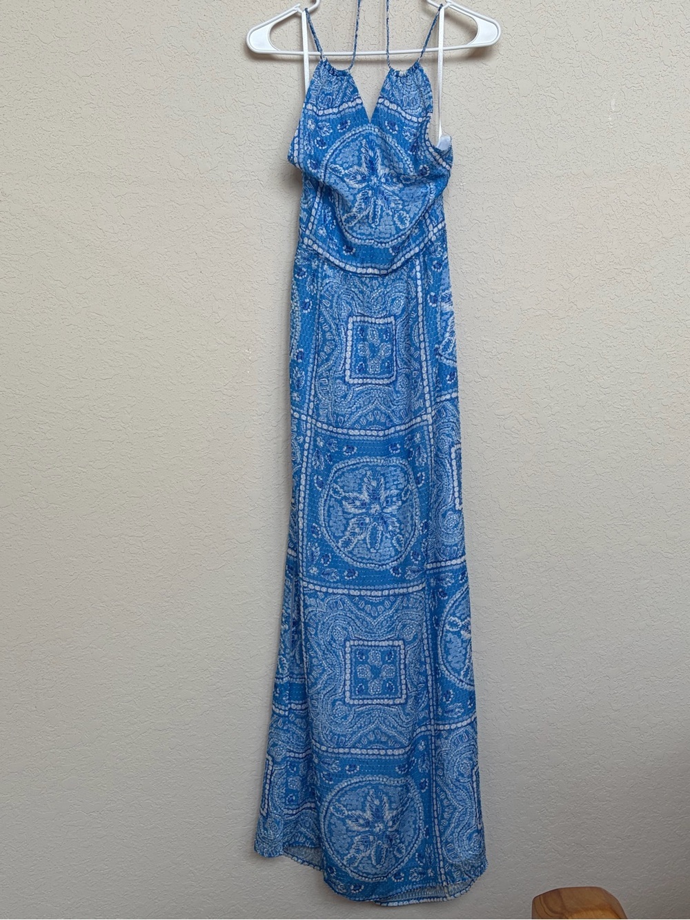 Vineyard Vines Sand Dollar scarf print halter neck maxi dress - Picture 2 of 7
